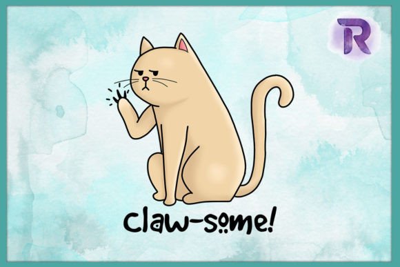 Animal Puns Cat Clawsome PNG