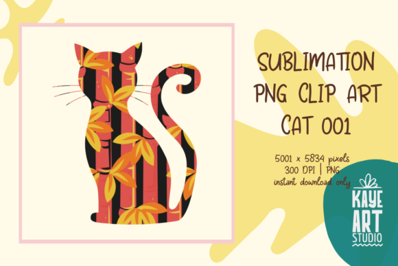 Cat Sublimation PNG Clip Art 001