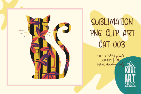 Cat Sublimation PNG Clip Art 003