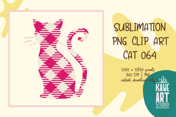 Cat Sublimation PNG Clip Art 064