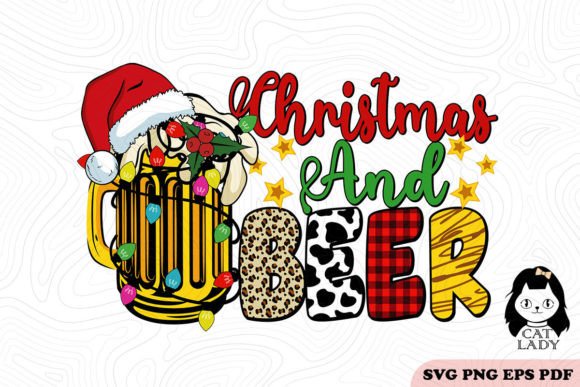 Christmas and Beer SVG PNG Sublimation