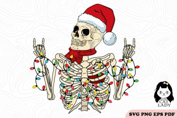 Christmas Lights Skeleton SVG PNG
