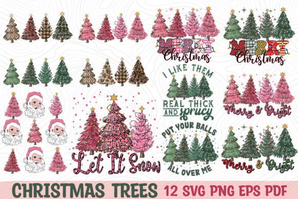 Christmas Trees SVG PNG Bundle