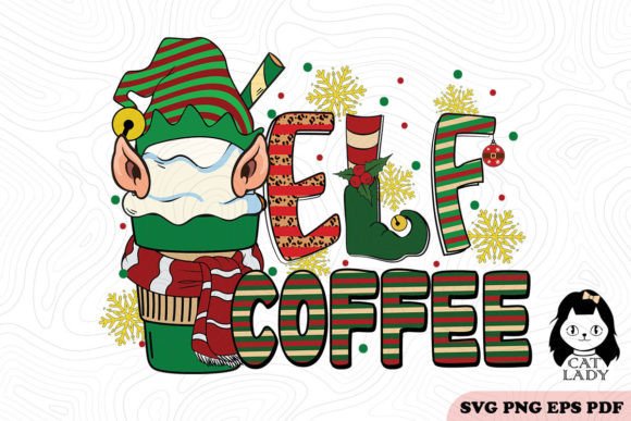 ELF Coffee Christmas SVG PNG Sublimation