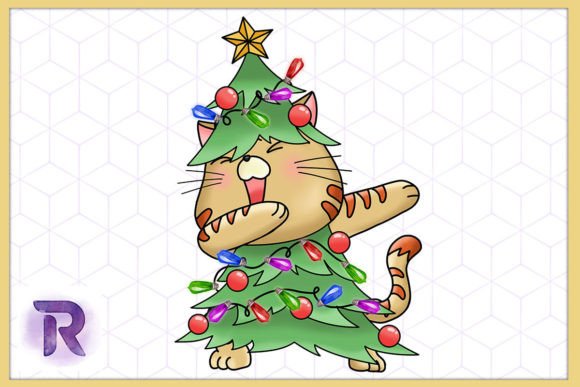 Funny Catmas Tree Cat Sublimation
