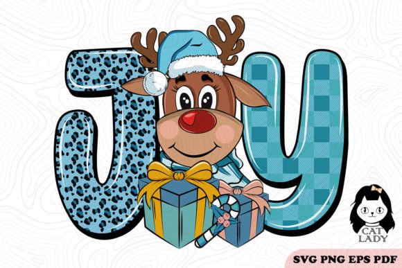 Joy Reindeer Winter SVG PNG Sublimation