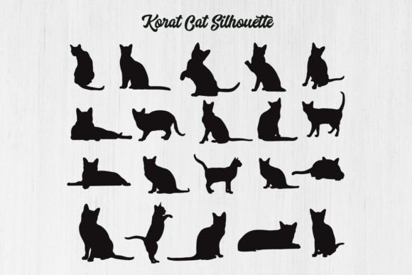 Korat Cat Animal Silhouettes