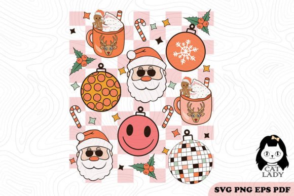 Retro Christmas Pattern SVG PNG