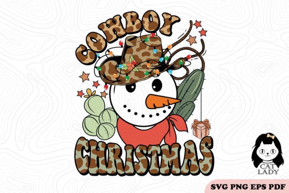 Retro Cowboy Christmas SVG PNG