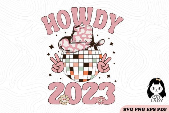 Retro Howdy 2023 Disco Ball SVG PNG