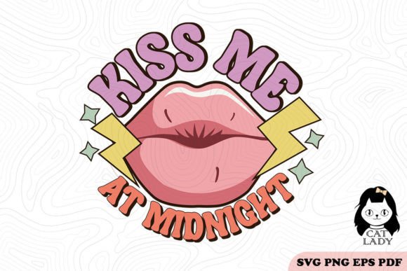 Retro Kiss Me at Midnight SVG PNG