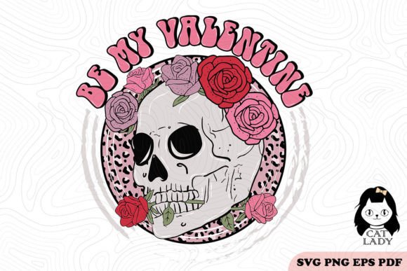 Skull Valentine SVG PNG Sublimation